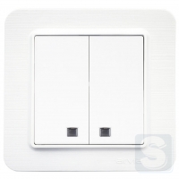 Выключатель двухклавишный с подсветкой Arvia Electric Lavin Белый